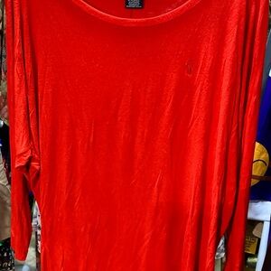 Ralph Lauren Vibrant Orange Long Sleeve Tee